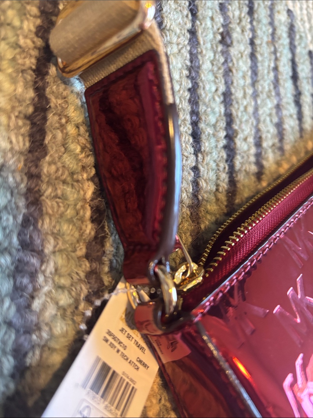 Michael Kors Women's Metallic Burgundy Crossbody Bag with Coin Pouch - Picture 8 of 11